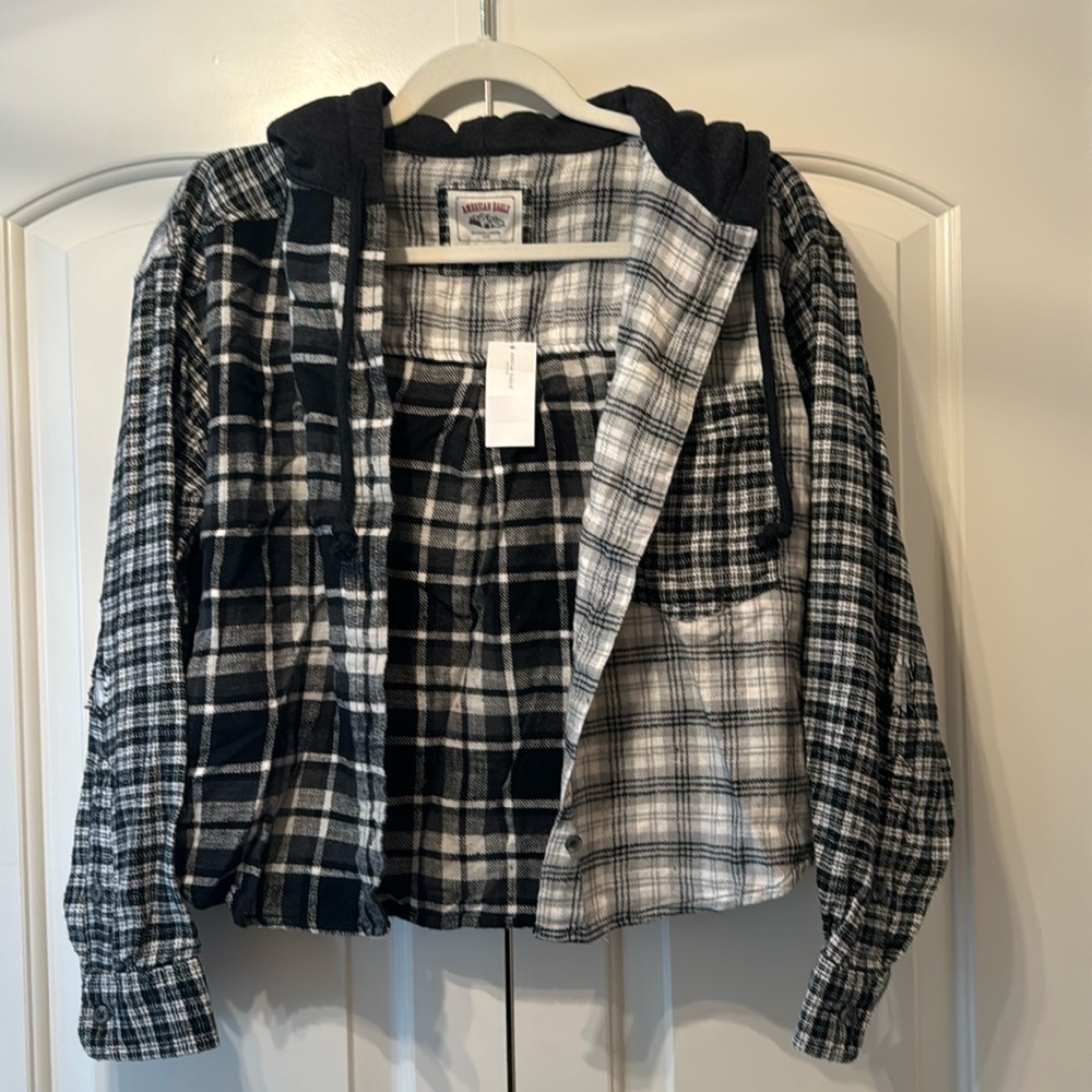 American Eagle NWT Light Hooded Distressed Jacket Size M